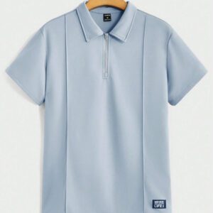 NEON BLANC Polo tricoté de couleur unie pour homme, style casual et streetwear pour un usage quotidien