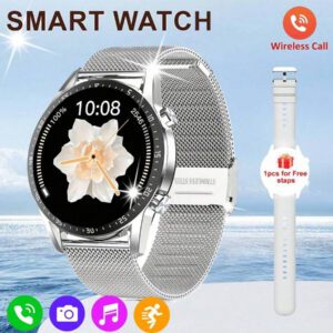 1 pièce Montre connectée unisexe à écran tactile plein 1,50 pouce, traqueur de sports de plein air avec plus de 100 modes sportifs, moniteur de fréquence cardiaque, suivi du sommeil, compteur de pas, prévisions météorologiques, appel sans fil, rappel de message, fond d'écran personnalisable, couleurs noir et argent, convient comme cadeau pour les amis, les couples, la famille, les collègues