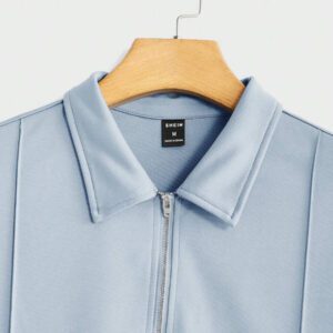 NEON BLANC Polo tricoté de couleur unie pour homme, style casual et streetwear pour un usage quotidien