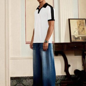 SWAVVY Chemise Polo Décontractée À Manches Courtes Et Blocs De Couleur Pour Hommes