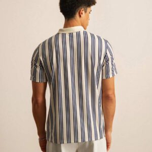 SWAVVY Chemise polo vintage rayée pour hommes