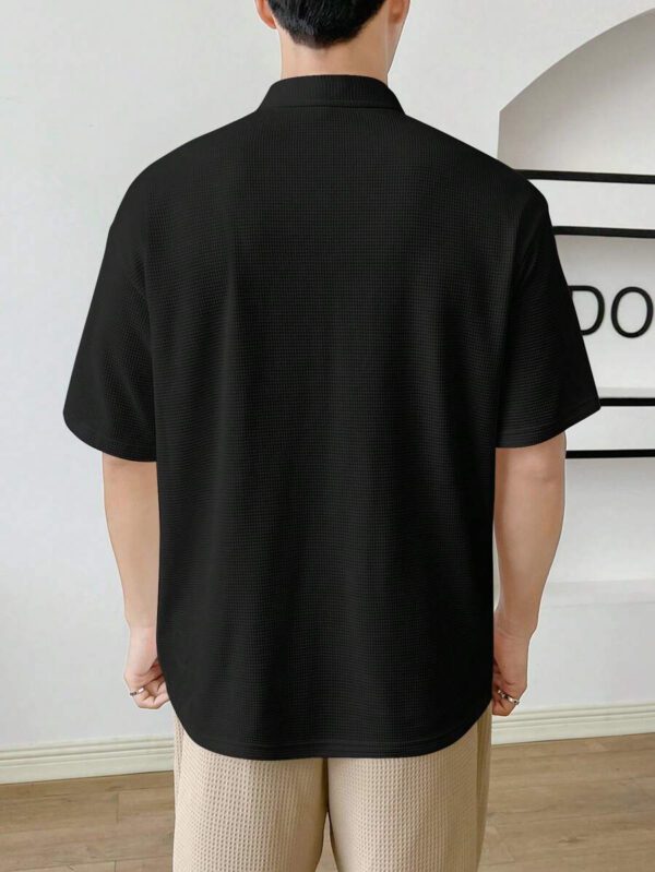 SWAVVY Chemise polo à quart de zip avec poche et patch pour homme pour l'été – Image 8