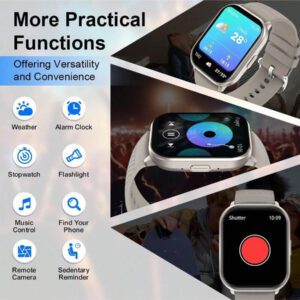 1 pièce Montre connectée IP67 pour hommes et femmes avec appels sans fil, surveillance des pas, compteur de calories, suivi du sommeil, plusieurs modes sport, Bluetooth 5.2, bracelet en silicone pour /Android, communication sans fil | Montre connectée sportive | Conception de montre robuste