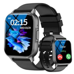 Montre connectée, appel sans fil/numérotation, mode multi-sport, rappel et rejet d'appel, rappel de SMS, fond d'écran personnalisable, compatible avec iPhone/Android