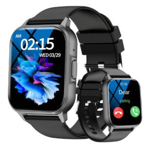 Montre connectée, appel sans fil/numérotation, mode multi-sport, rappel et rejet d'appel, rappel de SMS, fond d'écran personnalisable, compatible avec iPhone/Android