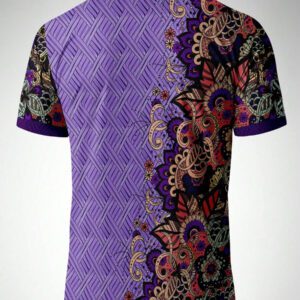Chemise polo à manches courtes avec imprimé floral, décontractée et professionnelle pour hommes