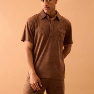 Musero Polo à manches courtes en tissu éponge, style de rue estival, vacances, décontracté chic