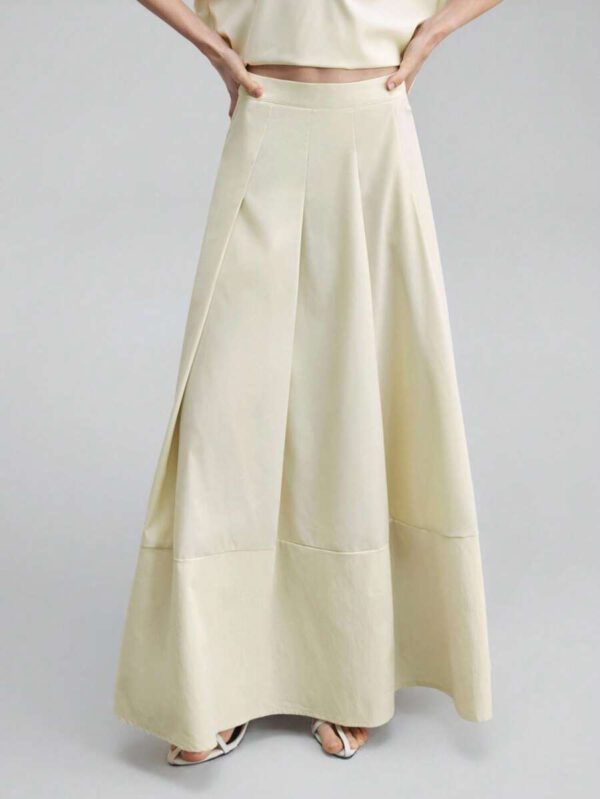 Ontre Tenue décontractée de haute qualité pour femmes d'affaires, comprenant un ensemble deux pièces ample et confortable : un Top à manches dolman col V et une jupe cintrée à la taille avec design de bordure contrastée, convenant pour le bureau, les déplacements et les voyages – Image 19