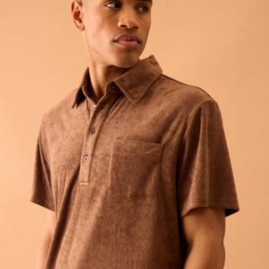 Musero Polo à manches courtes en tissu éponge, style de rue estival, vacances, décontracté chic