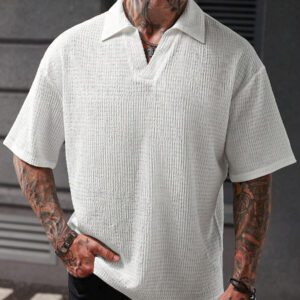 Manfinity CasualCool Polo à manches courtes homme d'été, couleur unie, décontracté