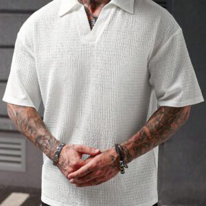 Manfinity CasualCool Polo à manches courtes homme d'été, couleur unie, décontracté
