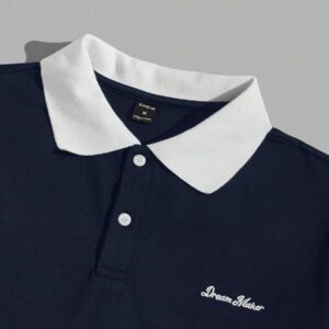SWAVVY Chemise graphique à col contrasté pour homme avec lettre, demi-bouton, chemise polo Khaki à blocs de couleur vintage des années 90 pour les vacances de mari