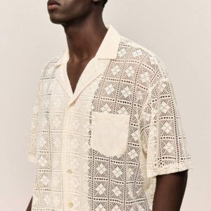 Ontre Chemise polo à manches courtes pour hommes à usage polyvalent pour les vacances d'été 2025, avec poche transparente, convenant pour les festivals de musique