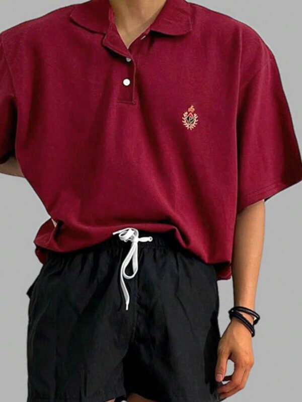 DAZY Chemise polo à manches courtes amples et brodée pour homme pour les déplacements estivaux – Image 5