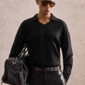 AKNOTIC Party Chemise polo décontractée à col châle tricotée pour hommes, convient pour un port quotidien
