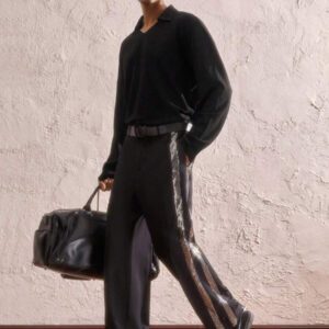 AKNOTIC Party Chemise polo décontractée à col châle tricotée pour hommes, convient pour un port quotidien