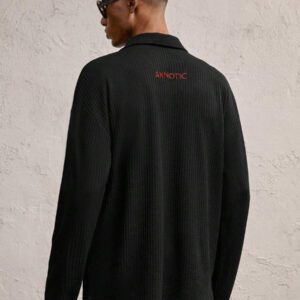 AKNOTIC Party Chemise polo décontractée à col châle tricotée pour hommes, convient pour un port quotidien