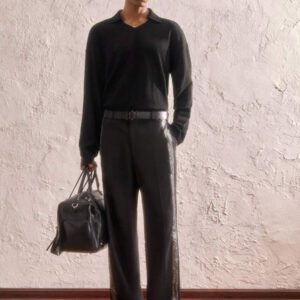AKNOTIC Party Chemise polo décontractée à col châle tricotée pour hommes, convient pour un port quotidien