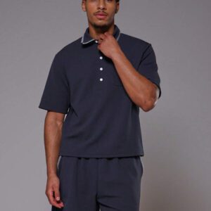 Musero Chemise polo à manches courtes surdimensionnée avec poche brodée "Musero" seulement