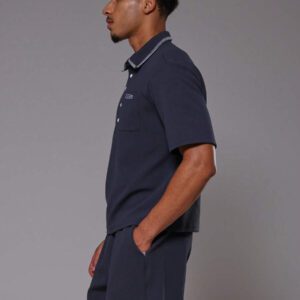 Musero Chemise polo à manches courtes surdimensionnée avec poche brodée "Musero" seulement