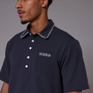 Musero Chemise polo à manches courtes surdimensionnée avec poche brodée "Musero" seulement