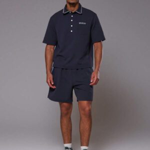 Musero Chemise polo à manches courtes surdimensionnée avec poche brodée "Musero" seulement