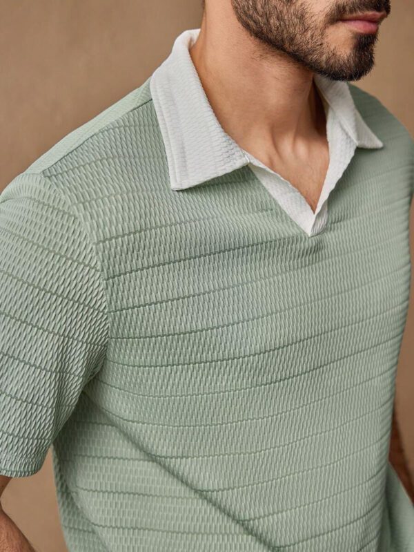 HIMLAND Polo à manches courtes homme, coupe ample et décontractée, en tissu tissé, design mode jeune, convient pour un usage quotidien – Image 15