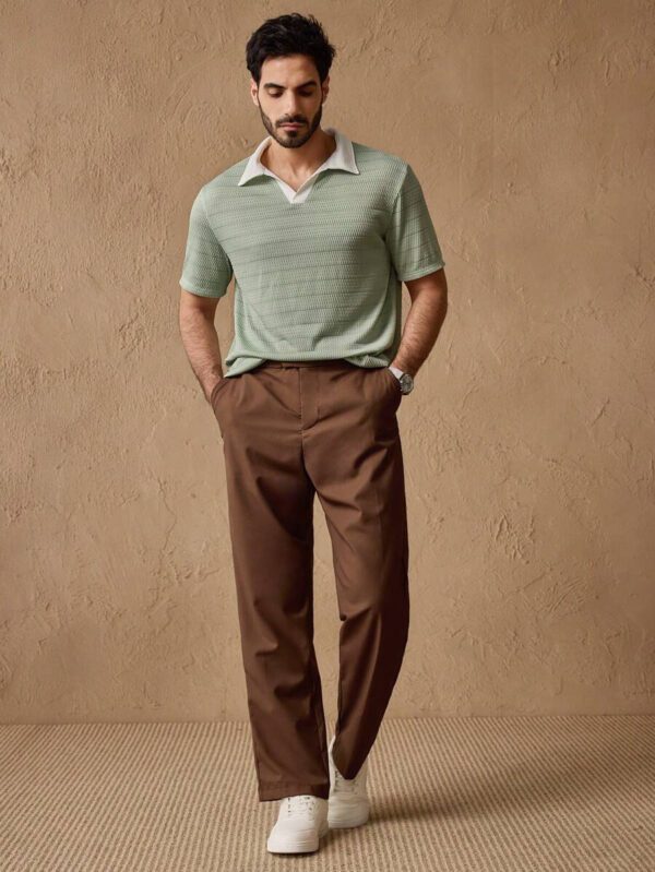 HIMLAND Polo à manches courtes homme, coupe ample et décontractée, en tissu tissé, design mode jeune, convient pour un usage quotidien – Image 16