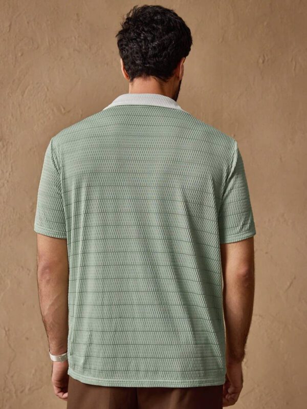 HIMLAND Polo à manches courtes homme, coupe ample et décontractée, en tissu tissé, design mode jeune, convient pour un usage quotidien – Image 17