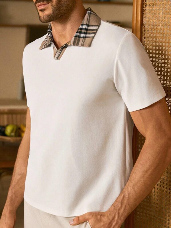 HIMLAND Polo à manches courtes homme, coupe ample et décontractée, en tissu tissé, design mode jeune, convient pour un usage quotidien – Image 21