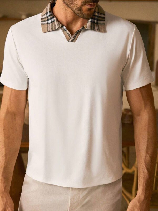 HIMLAND Polo à manches courtes homme, coupe ample et décontractée, en tissu tissé, design mode jeune, convient pour un usage quotidien – Image 23