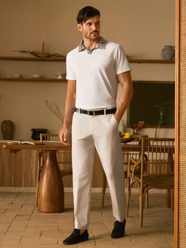 HIMLAND Polo à manches courtes homme, coupe ample et décontractée, en tissu tissé, design mode jeune, convient pour un usage quotidien – Image 25