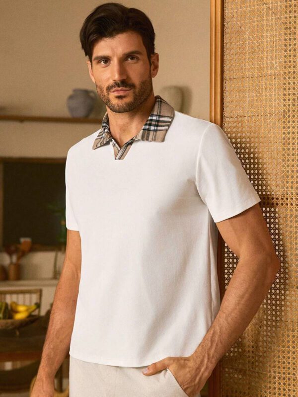 HIMLAND Polo à manches courtes homme, coupe ample et décontractée, en tissu tissé, design mode jeune, convient pour un usage quotidien – Image 26