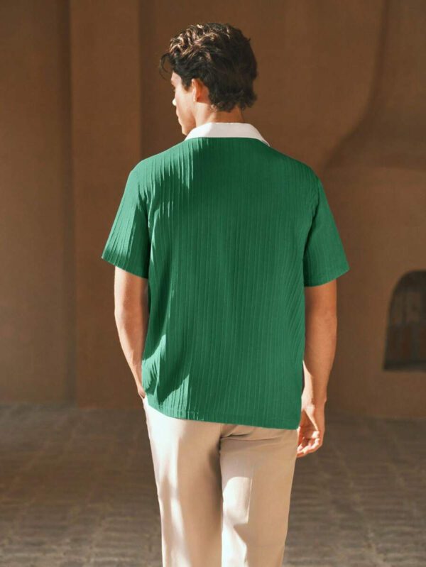 HIMLAND Polo à manches courtes homme, coupe ample et décontractée, en tissu tissé, design mode jeune, convient pour un usage quotidien – Image 30