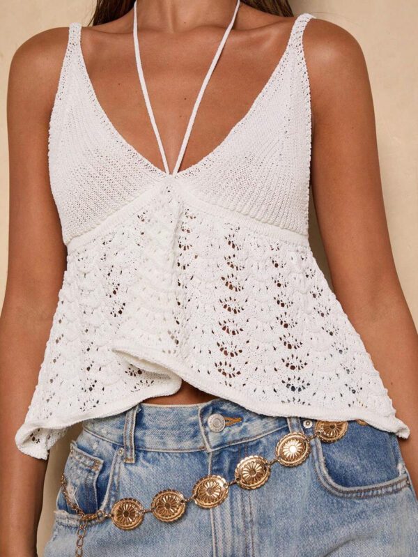 SHEIN BAE Débardeur sexy à encolure en V et dos nu pour femmes – Image 8