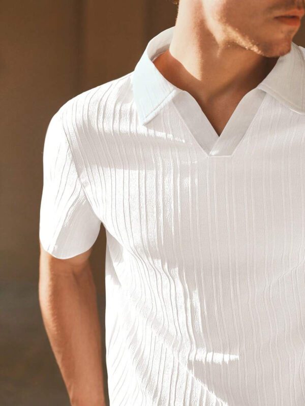 HIMLAND Polo à manches courtes homme, coupe ample et décontractée, en tissu tissé, design mode jeune, convient pour un usage quotidien – Image 33