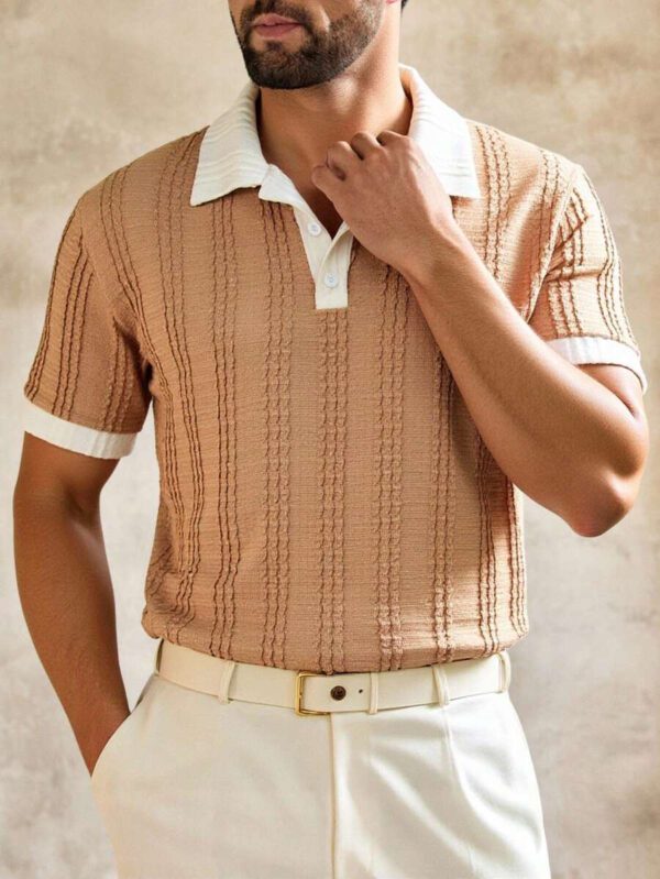 HIMLAND Polo à manches courtes homme, coupe ample et décontractée, en tissu tissé, design mode jeune, convient pour un usage quotidien – Image 42