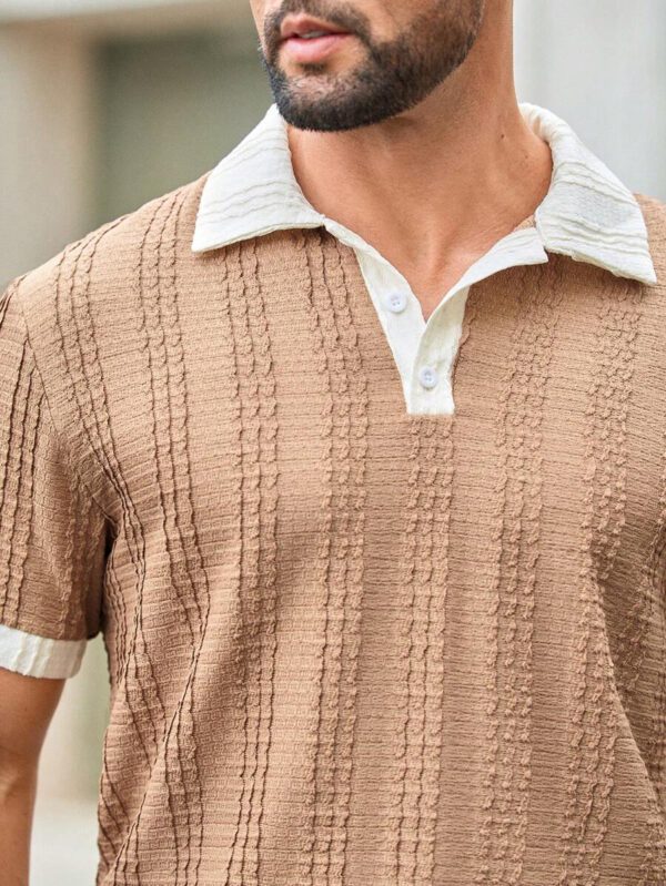 HIMLAND Polo à manches courtes homme, coupe ample et décontractée, en tissu tissé, design mode jeune, convient pour un usage quotidien – Image 43