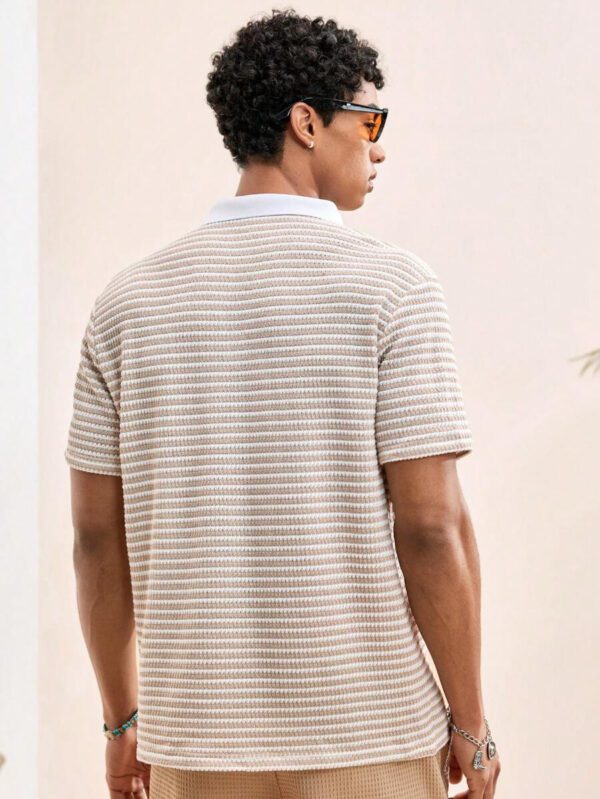 HIMLAND Polo à manches courtes homme, coupe ample et décontractée, en tissu tissé, design mode jeune, convient pour un usage quotidien – Image 56
