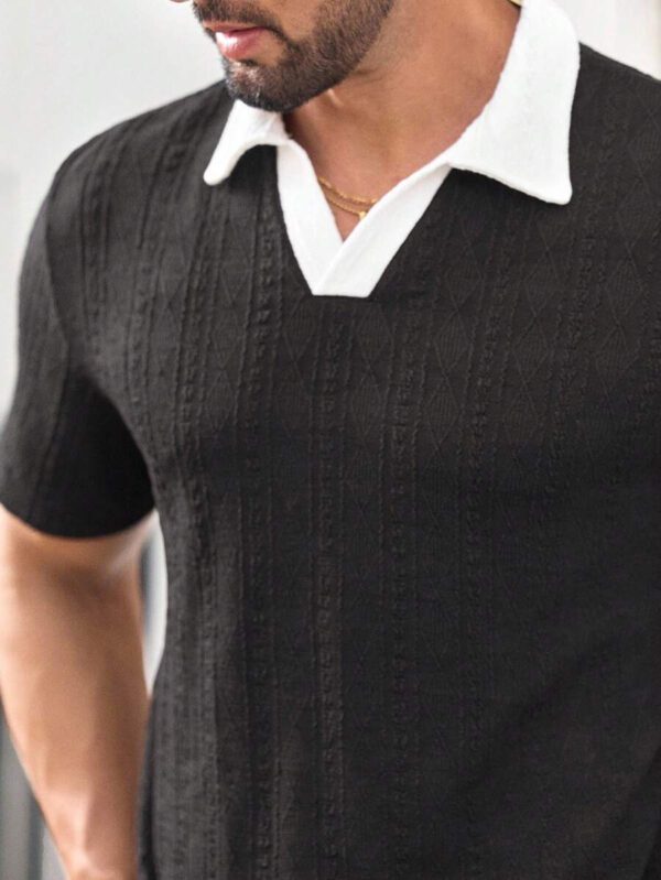 HIMLAND Polo à manches courtes homme, coupe ample et décontractée, en tissu tissé, design mode jeune, convient pour un usage quotidien – Image 65