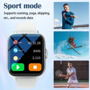 Montre connectée, appel sans fil/numérotation, rappels d'applications variées, convient aux hommes et aux femmes, montres de sport, fond d'écran personnalisable, cadeaux de vacances, cadeaux d'anniversaire