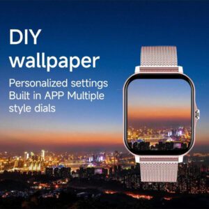 2025 Montre connectée pour femmes, multifonctionnelle avec alerte de notification/appel sans fil/alarme, tracker de fitness avec plusieurs modes sportifs, prévisions météorologiques, design à la mode
