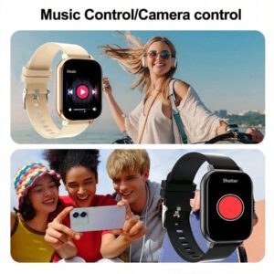 2025 Montre connectée pour femmes, multifonctionnelle avec alerte de notification/appel sans fil/alarme, tracker de fitness avec plusieurs modes sportifs, prévisions météorologiques, design à la mode