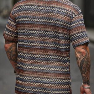 Manfinity RSRT Polo-shirt texturé rayé ondulé pour homme