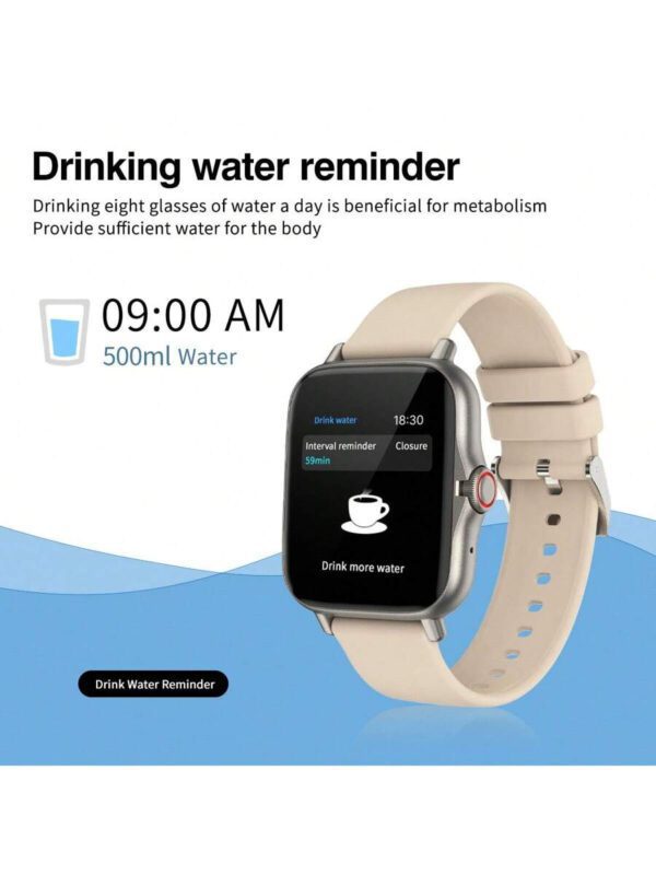 1 pièce Montre connectée de sport unisexe, modes multi-sports, suivi de la distance, contrôle de la musique, télécommande de l'appareil photo, appel sans fil, cadran personnalisable, alerte de message, alarme, affichage de la météo, écran tactile full touch de 1,44 pouces, compatible avec les téléphones iOS/Android – Image 8