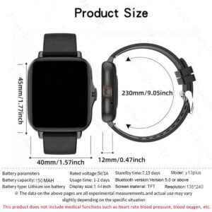 1 pièce Montre connectée de sport unisexe, modes multi-sports, suivi de la distance, contrôle de la musique, télécommande de l'appareil photo, appel sans fil, cadran personnalisable, alerte de message, alarme, affichage de la météo, écran tactile full touch de 1,44 pouces, compatible avec les téléphones iOS/Android