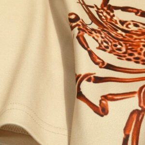 ROMWE MEN Prep Chemise polo à manches courtes décontractée avec imprimé homard, pour l'été