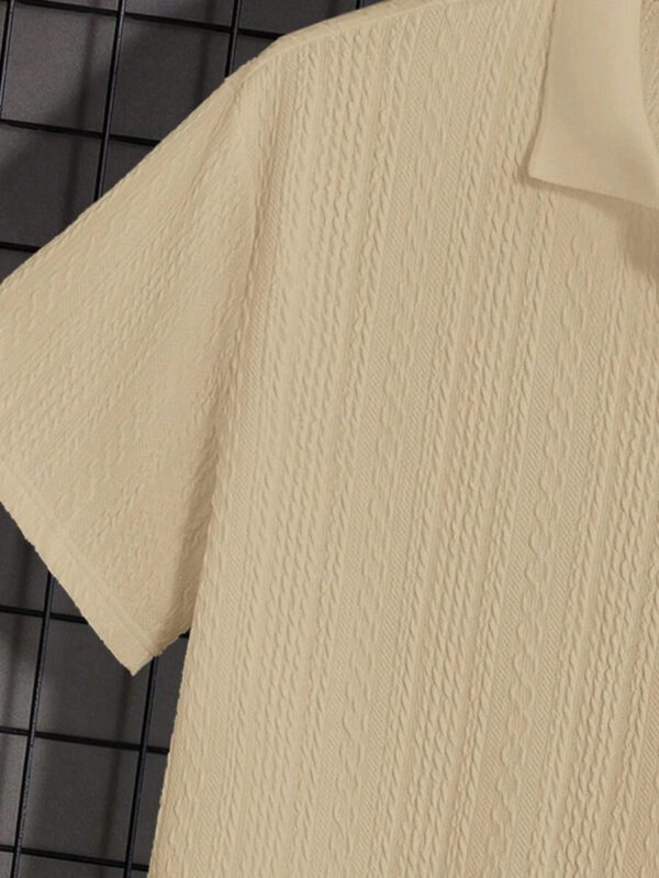 HIMLAND Polo à manches courtes décontracté en tricot jacquard coupe régulière, convient pour un port quotidien – Image 9