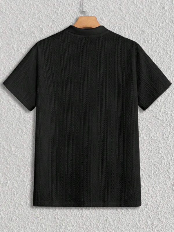 HIMLAND Polo à manches courtes décontracté en tricot jacquard coupe régulière, convient pour un port quotidien – Image 12