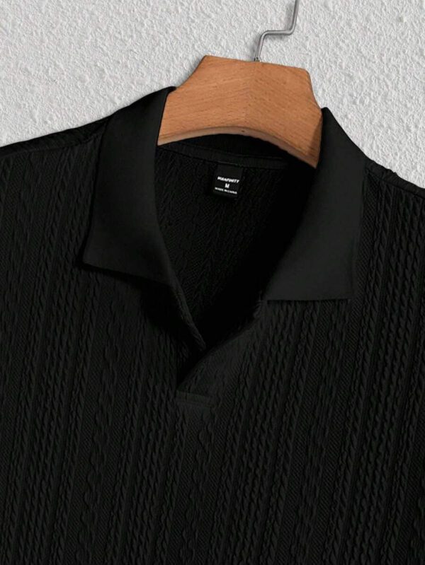HIMLAND Polo à manches courtes décontracté en tricot jacquard coupe régulière, convient pour un port quotidien – Image 13